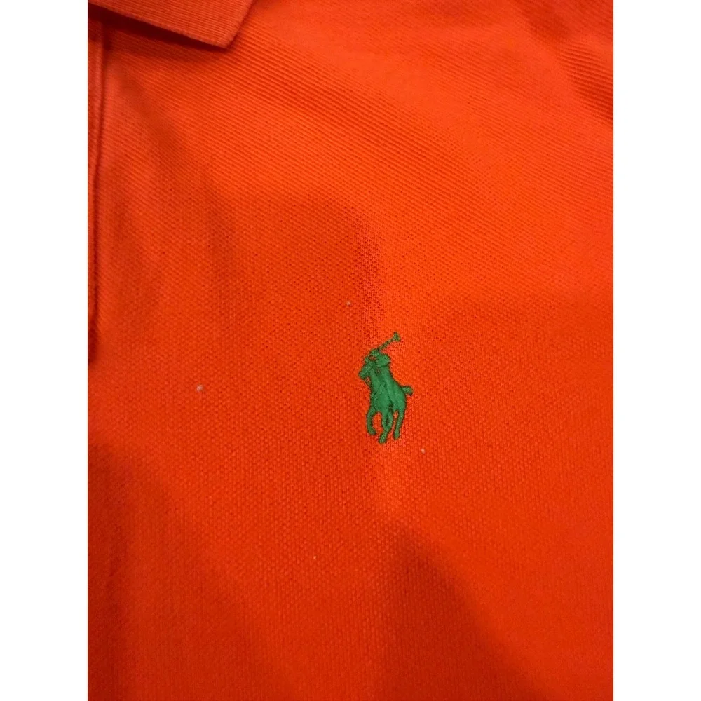 Polo Ralph Lauren‎ Mens Custom Fit Orange Short Sleeve Polo Shirt Green Pony S/P